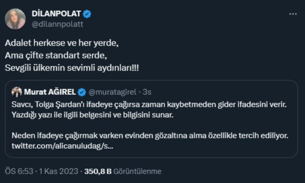 dilan polat in gozaltindayken hesabindan yapilan adalet paylasimi tartisma yaratti